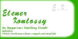 elemer komlossy business card