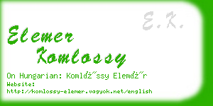 elemer komlossy business card